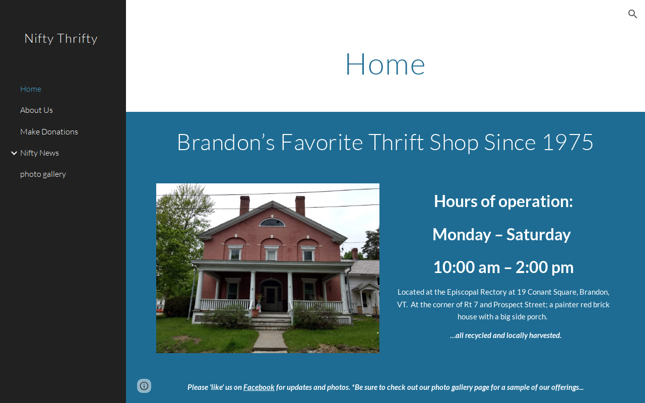 NIFTY Thrifty Thrift SHOP website preview