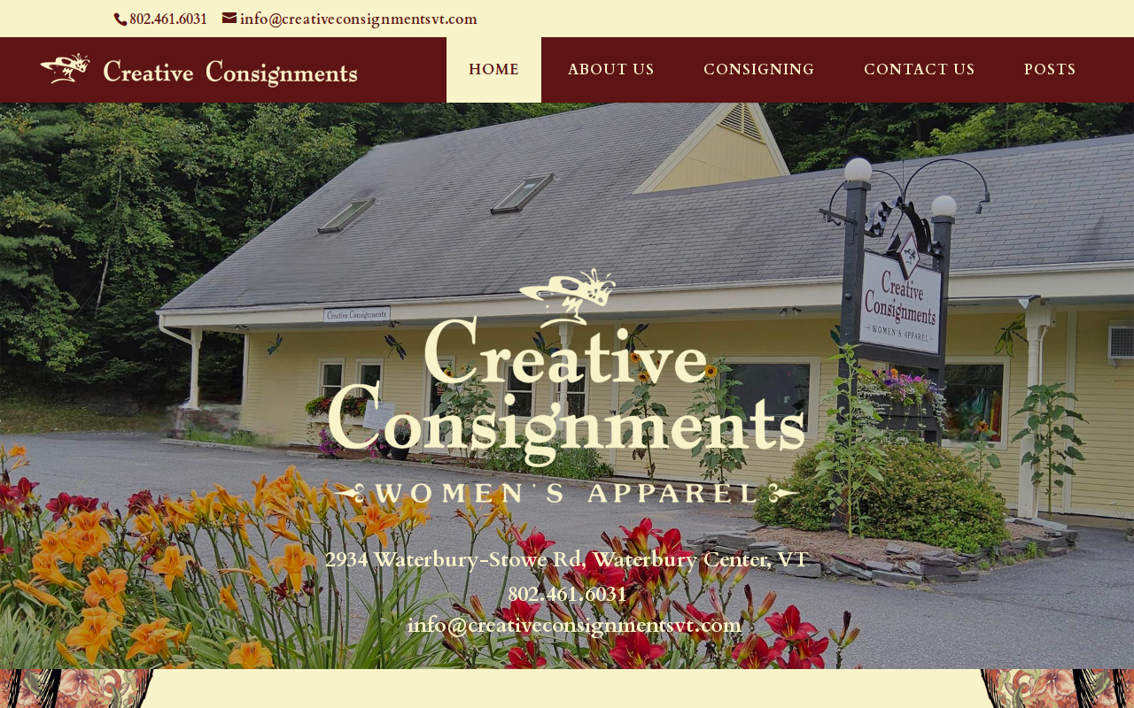 Creative Consignments website preview