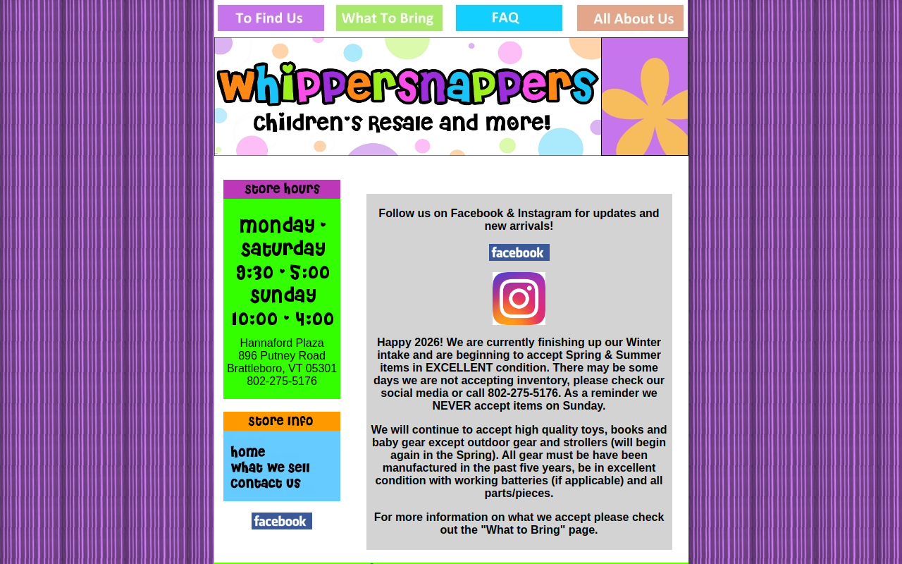Whippersnappers website preview