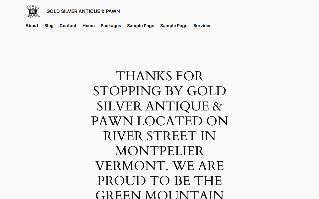 Gold Silver Antique & Pawn website preview