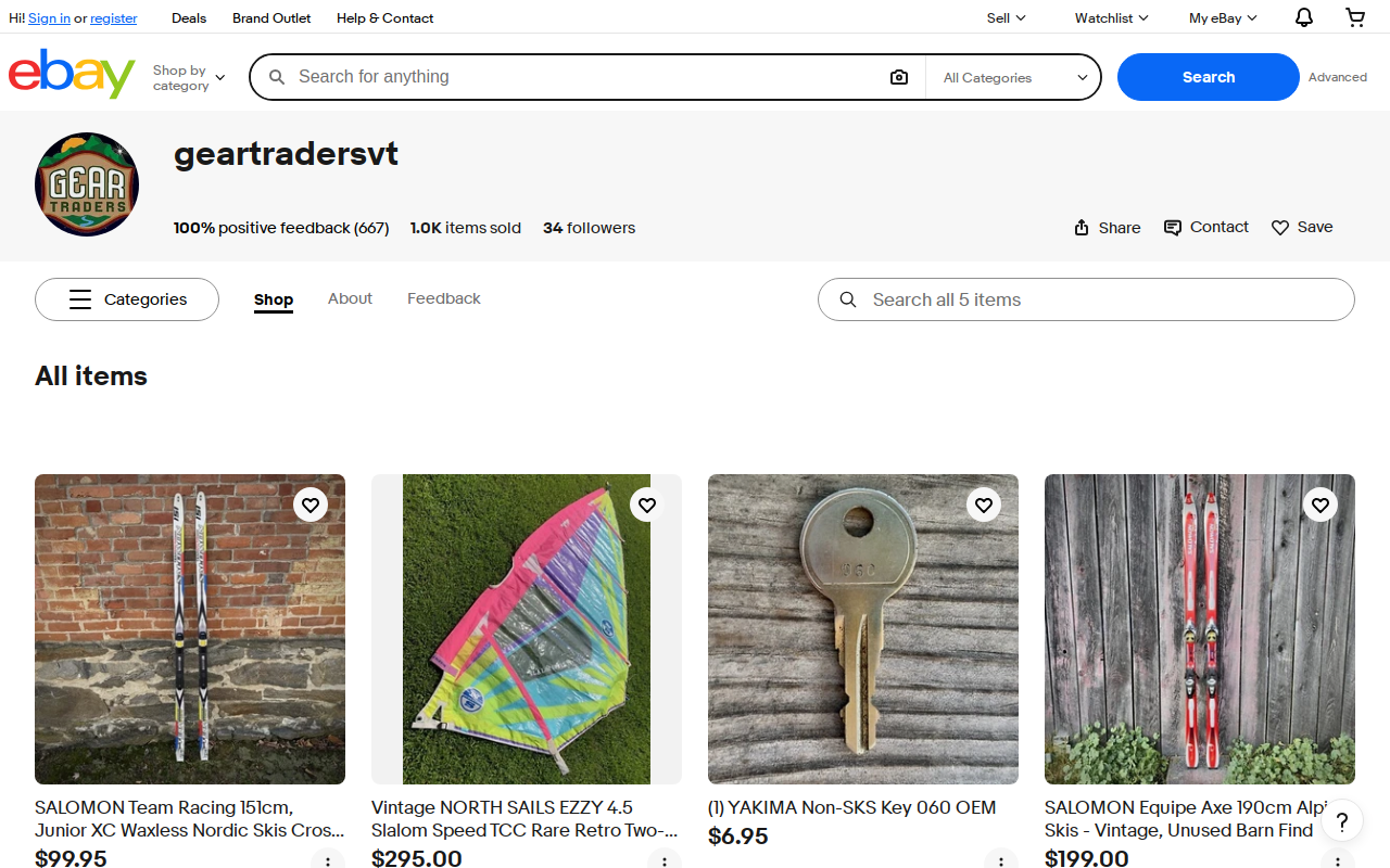 Gear Traders website preview