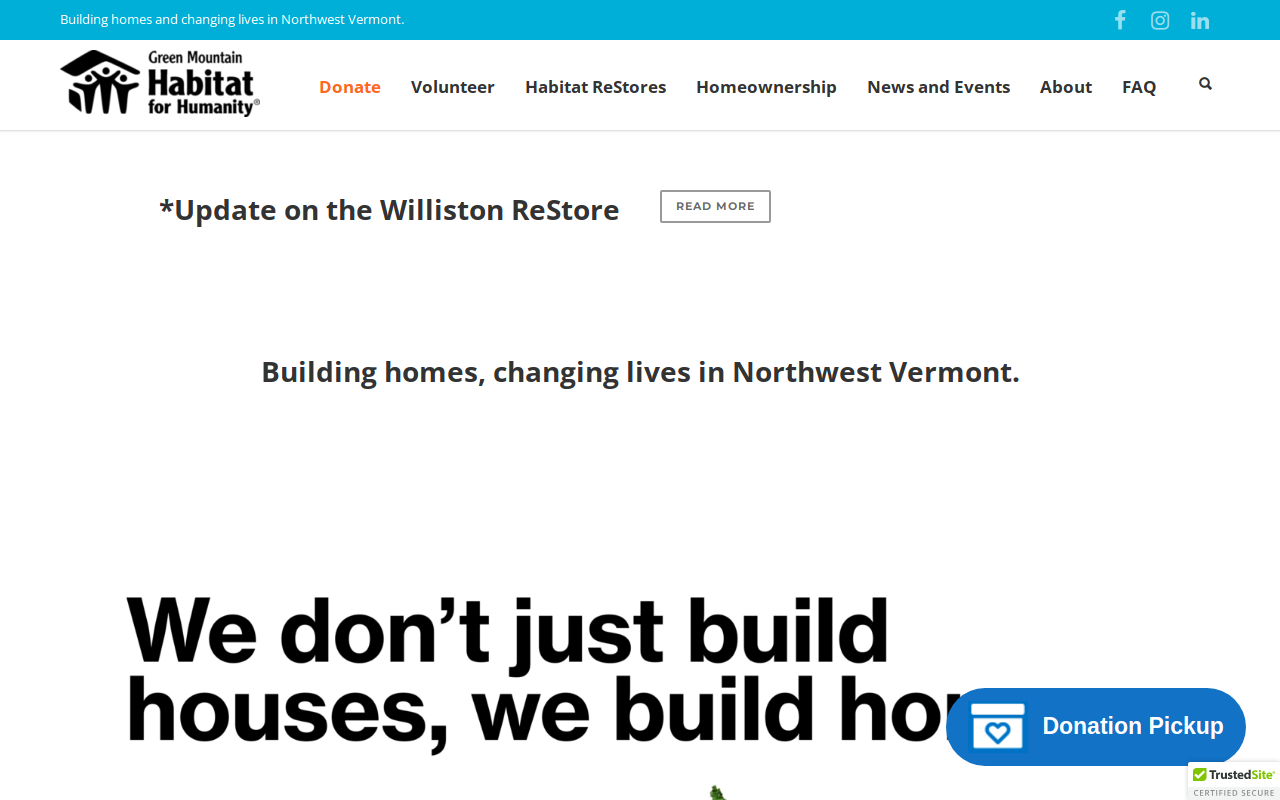 Habitat Restore, Swanton website preview