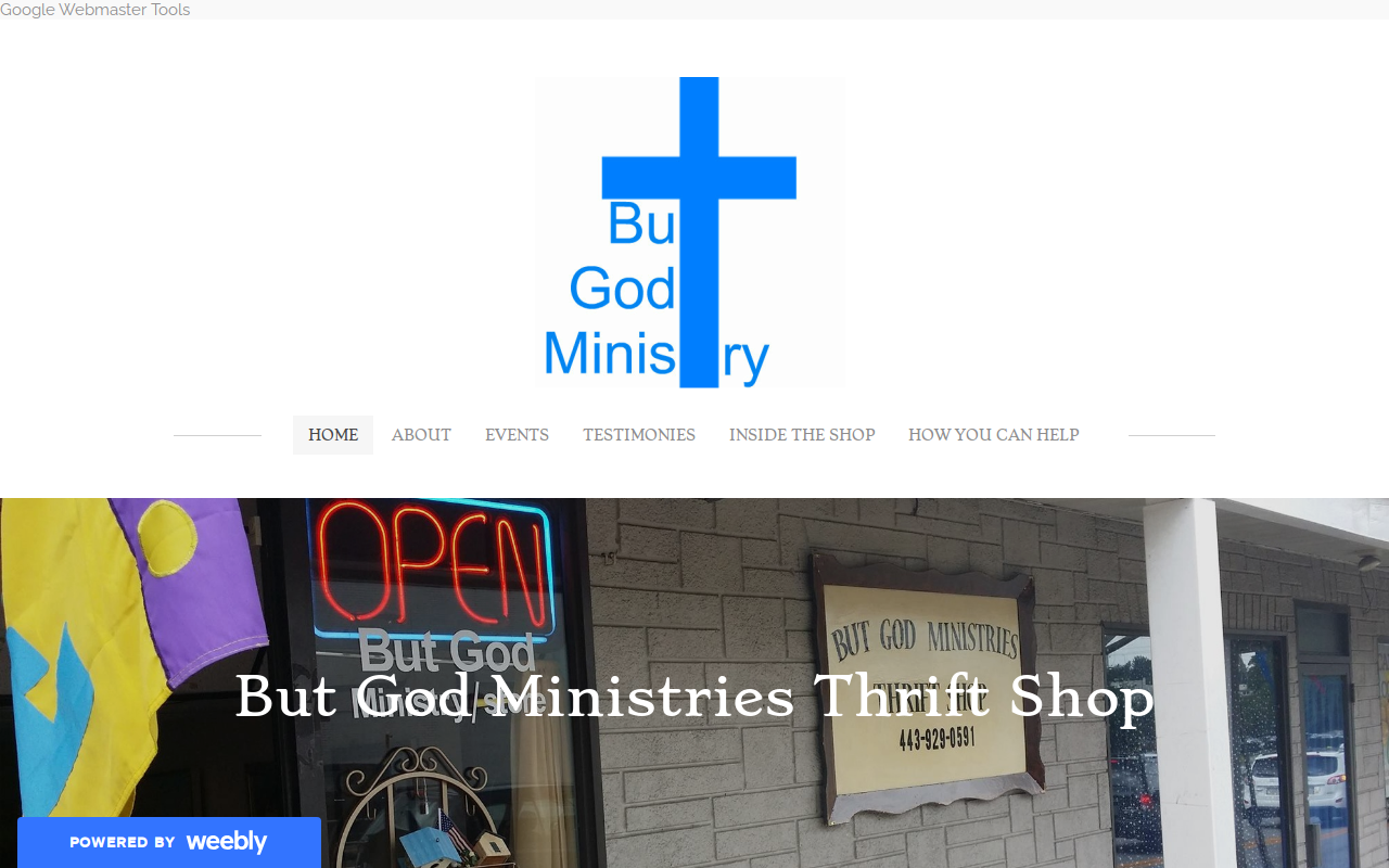 But God Ministries Thrift Shop website preview
