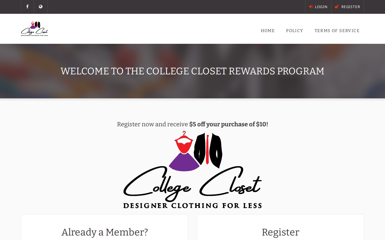College Closet website preview