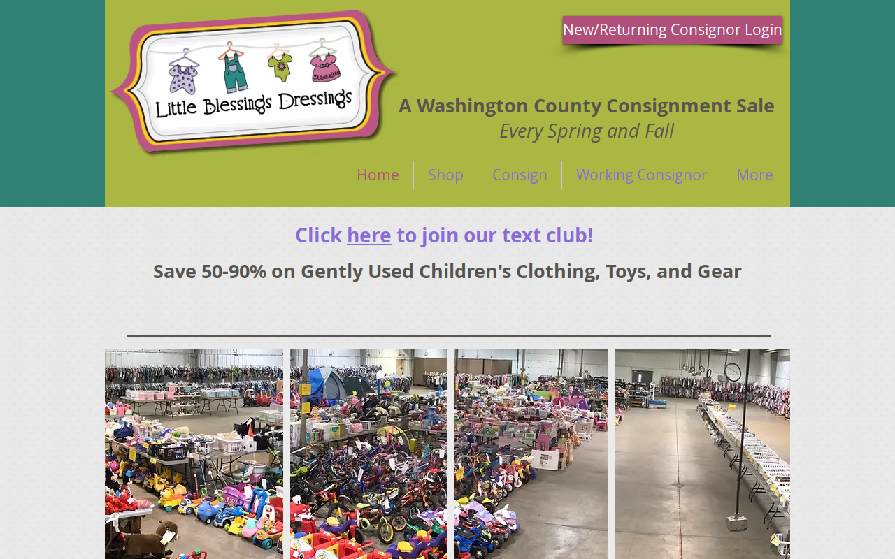 Little Blessings Dressings--Giant Kids Resale website preview