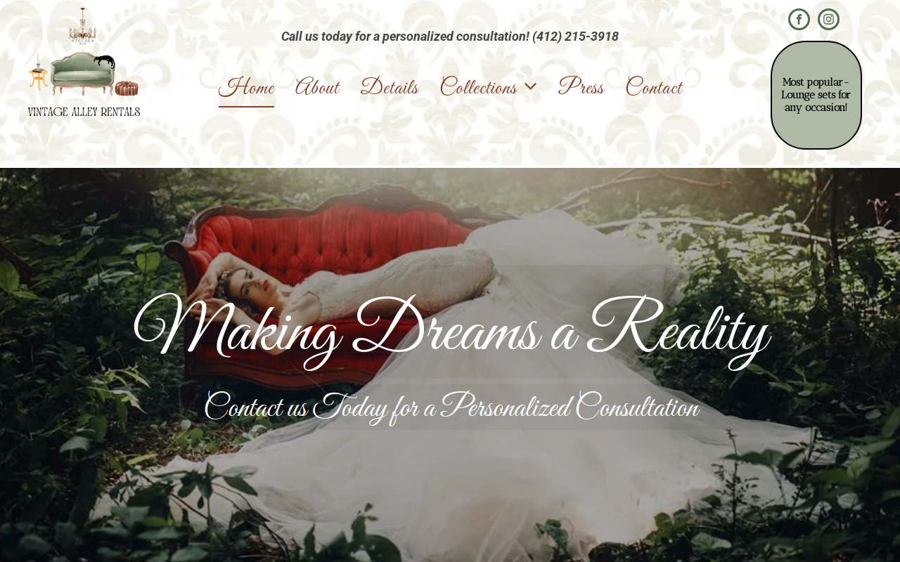 Vintage Alley Rentals website preview