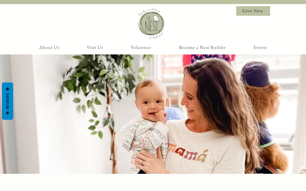 The Nest Nearly New Clothing website preview