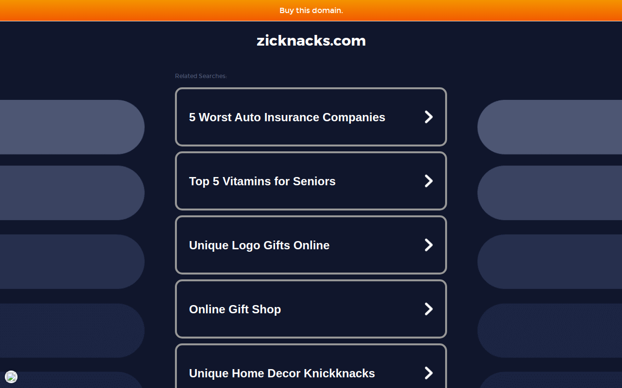 Zicknacks Community Thrift Store website preview