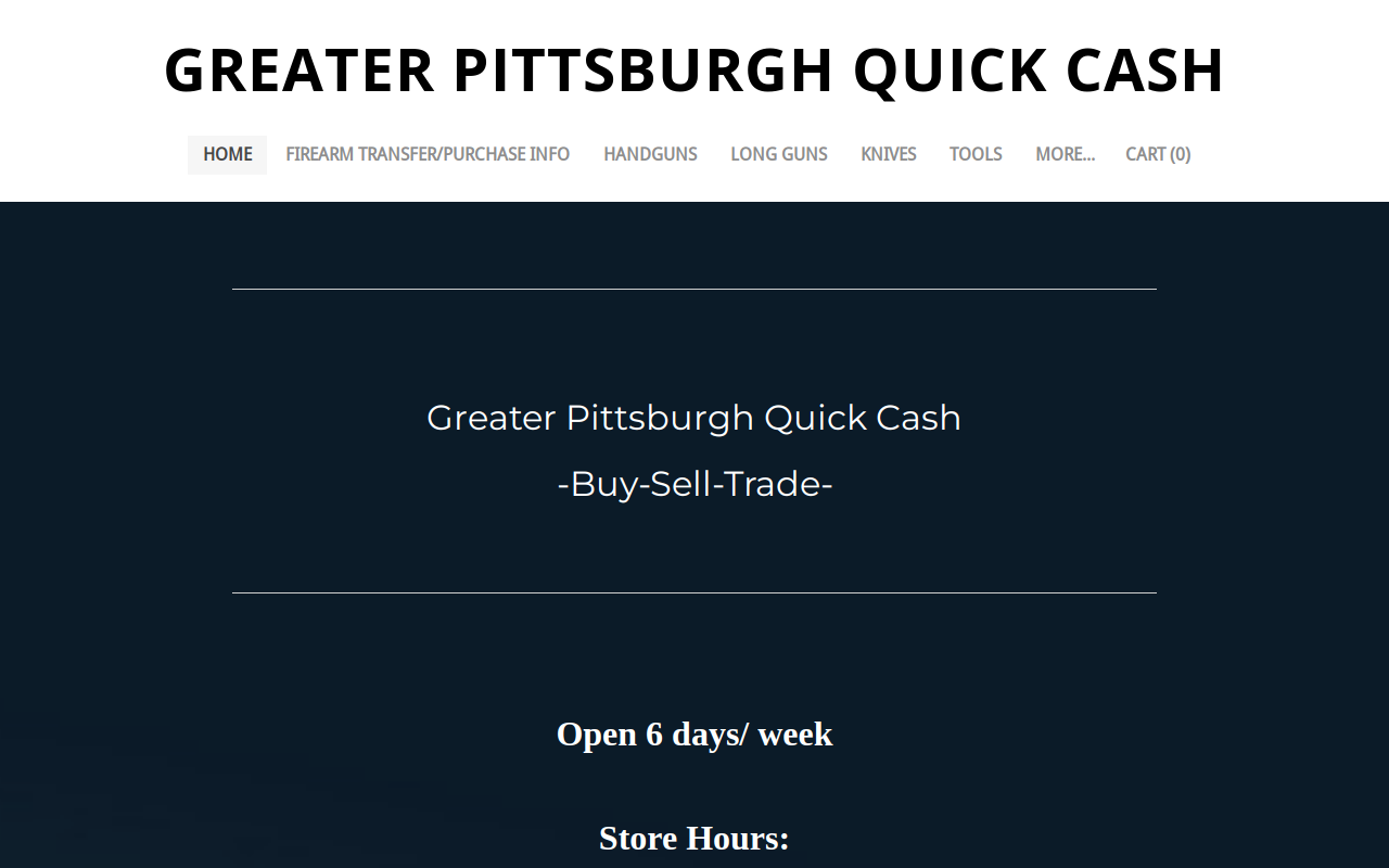 Greater Pittsburgh Quick Cash website preview
