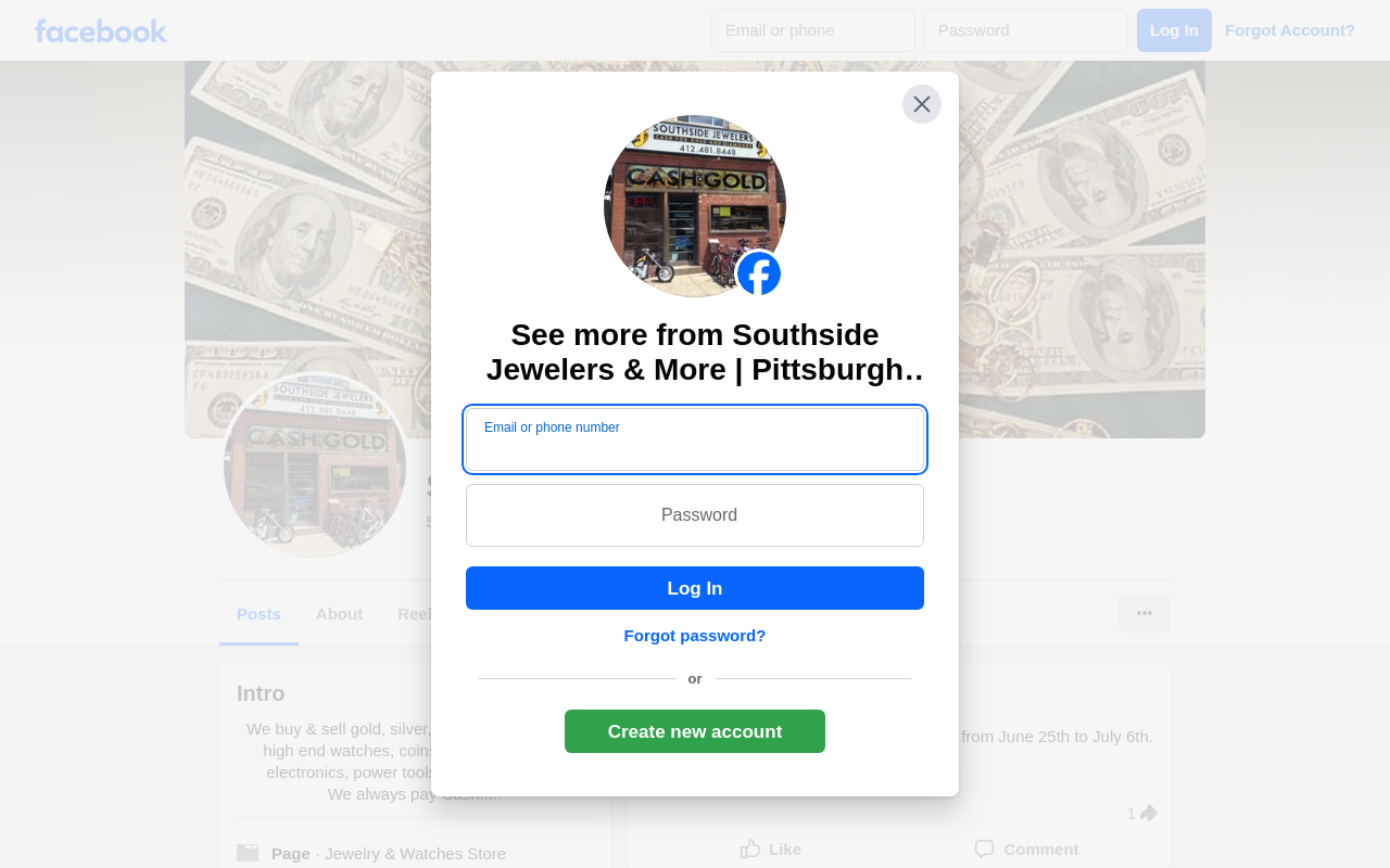 Southside Jewelers and More website preview