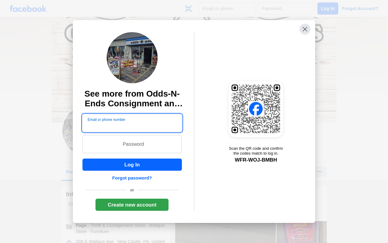 Odds-n-Ends Consignment and Thrift website preview
