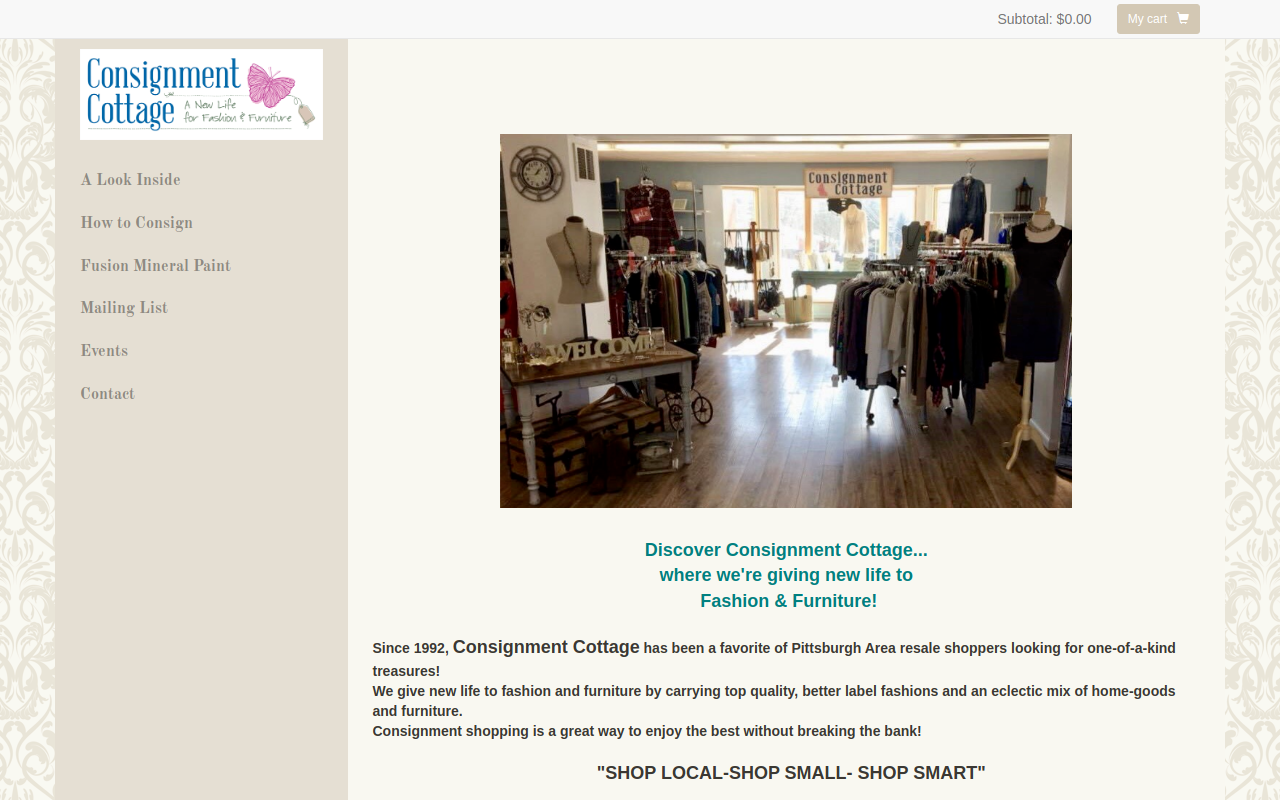 Consignment Cottage website preview