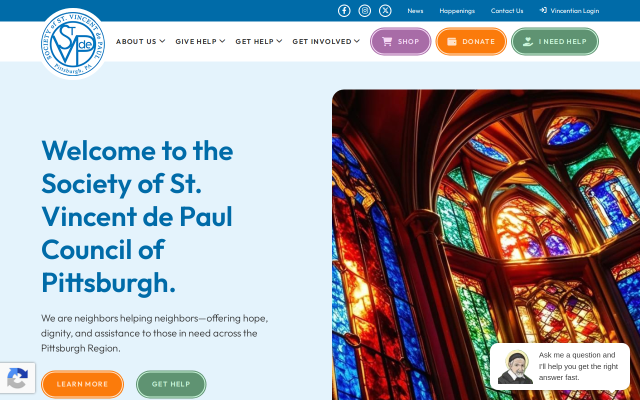 St. Vincent De Paul Society - Thrift Store website preview