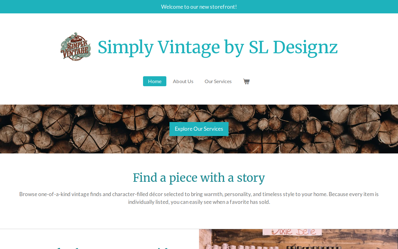 Simply Vintage by SL Designz website preview