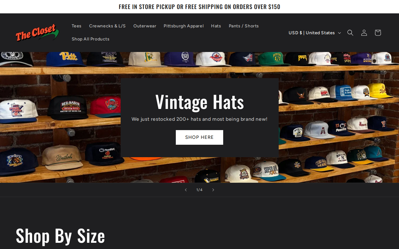 The Closet website preview