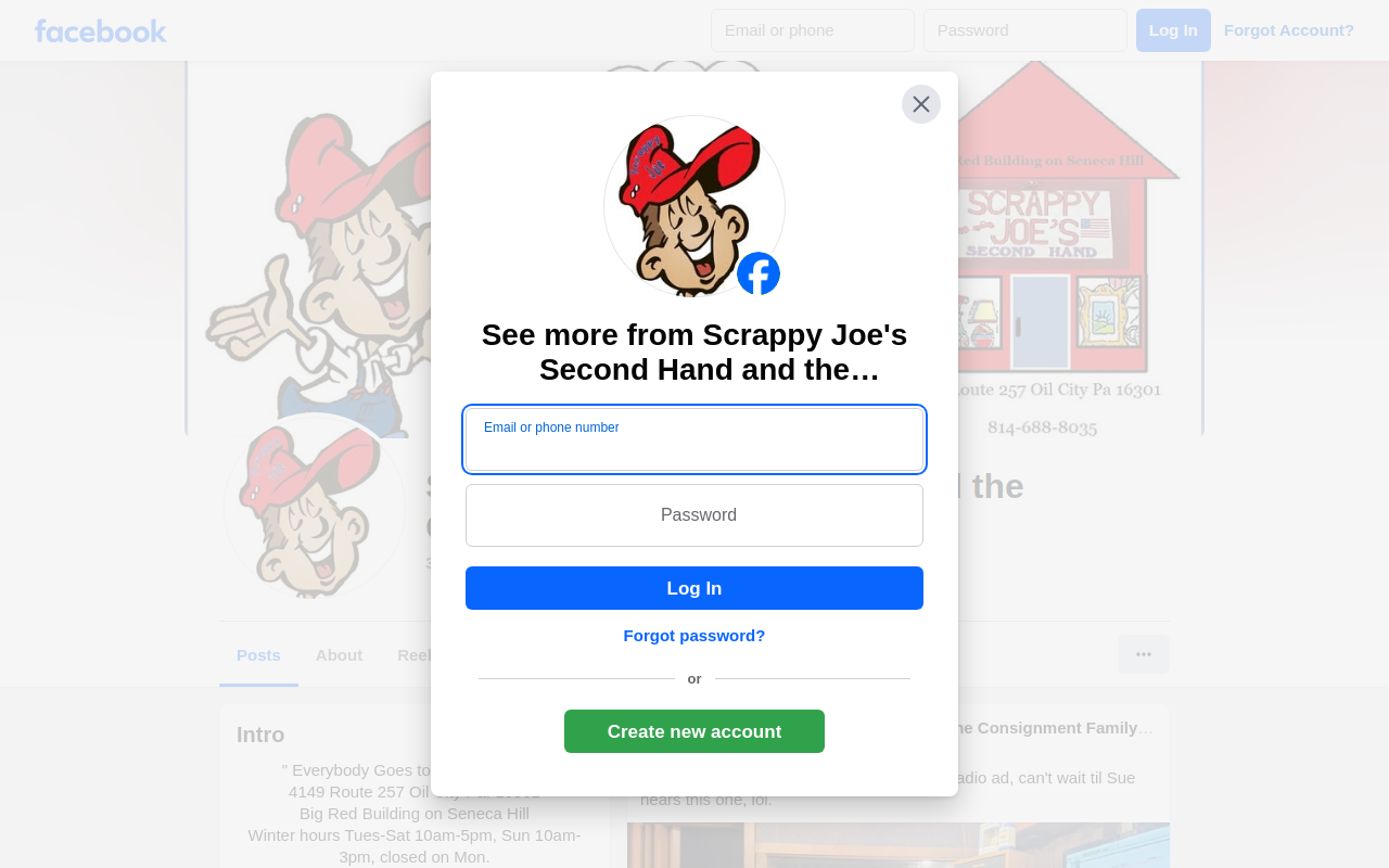 Scrappy Joe's Second Hand website preview