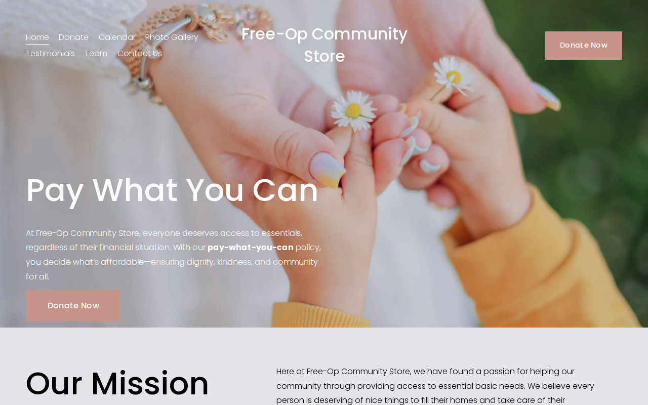 Free-Op Community Store website preview