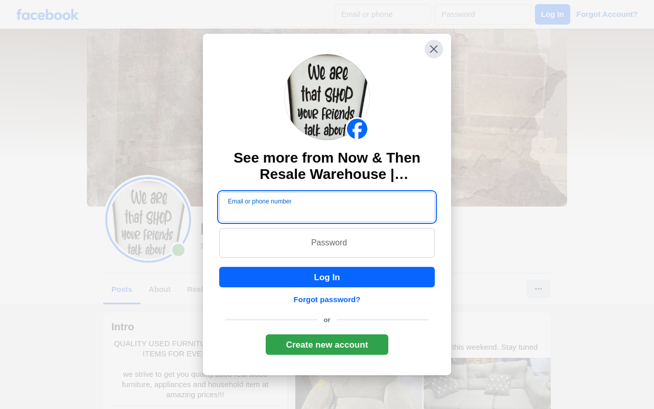 Now & Then Resale Warehouse website preview