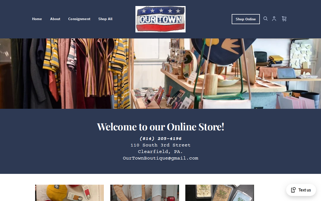Our Town Boutique website preview