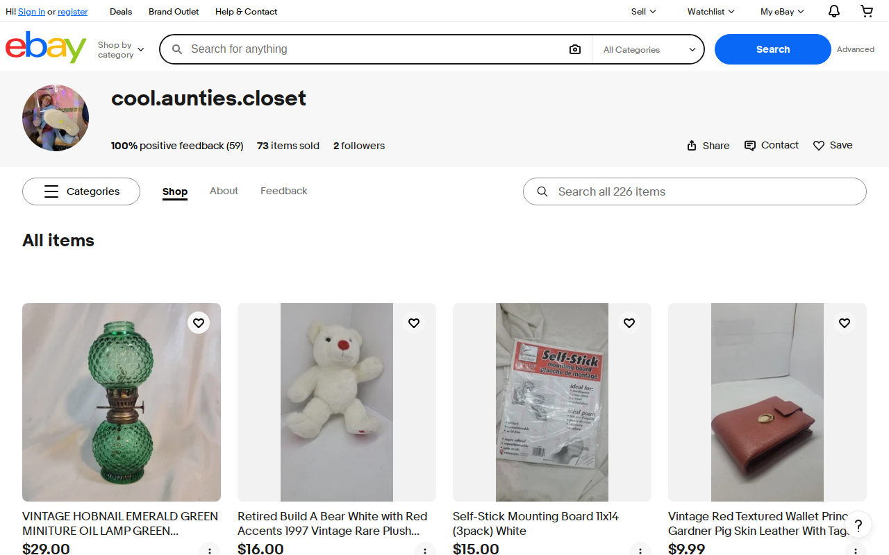 Cool Aunties Closet website preview