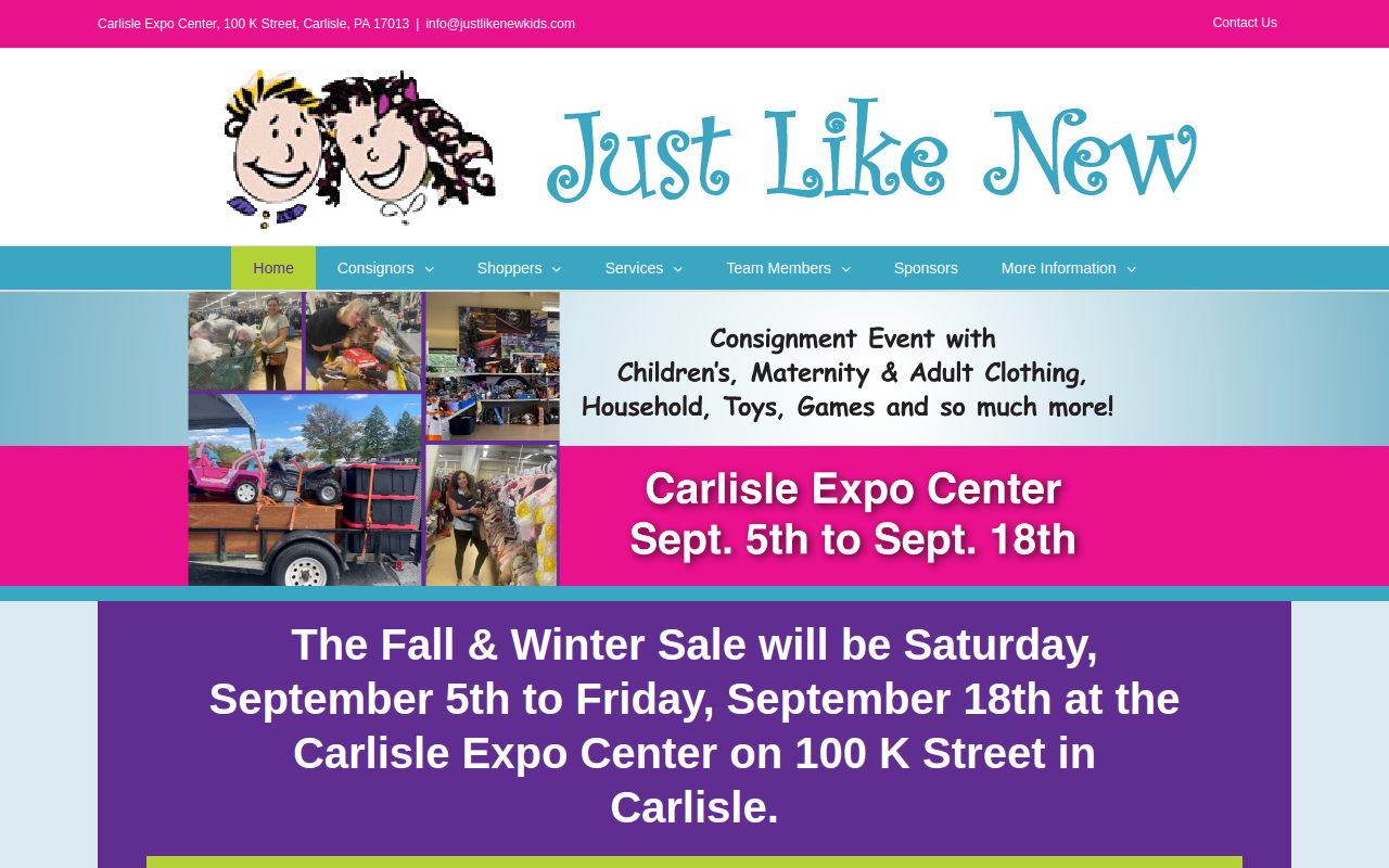 Just Like New Consignment website preview