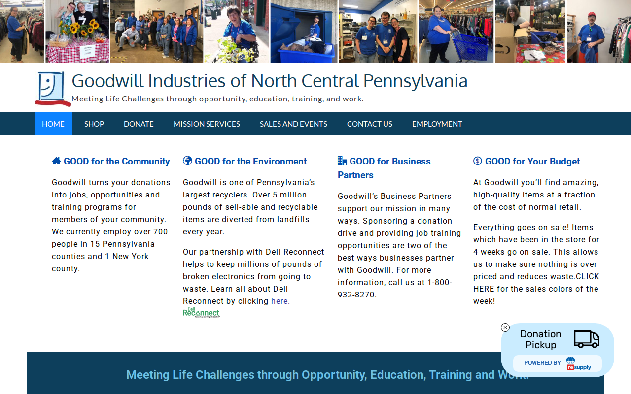 Goodwill Donation Center website preview