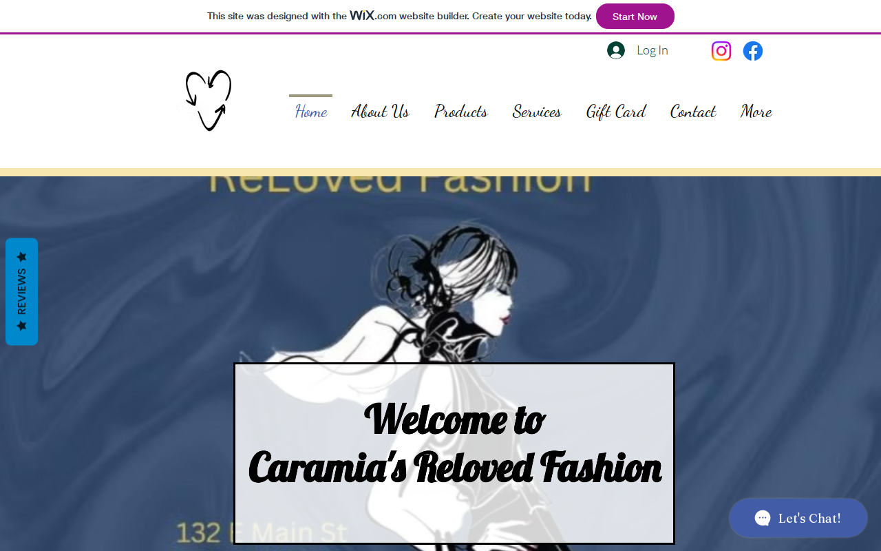 Caramia's Reloved Fashion website preview