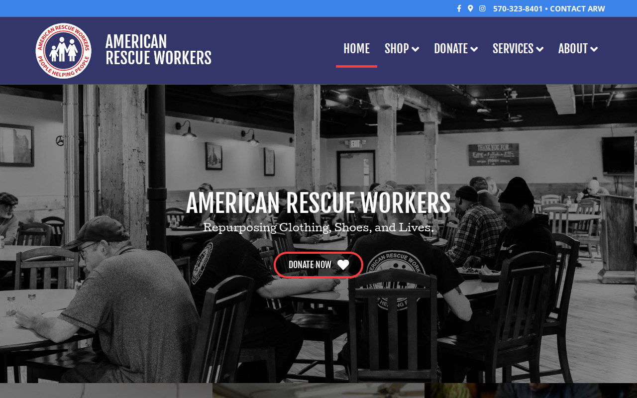American Rescue Workers website preview