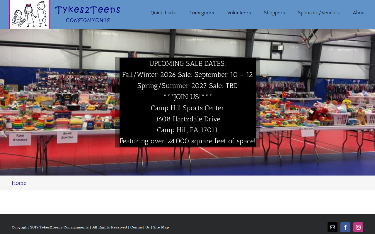 Tykes2Teens Consignments website preview