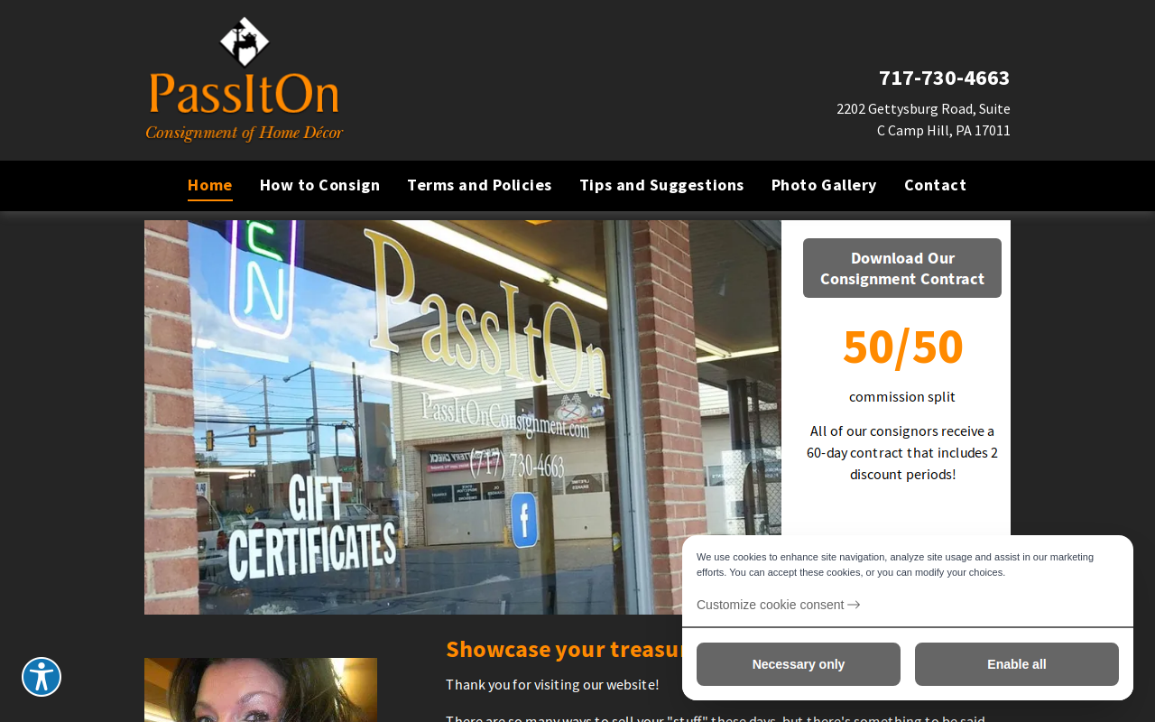 Passiton Consignment of Home Decor website preview