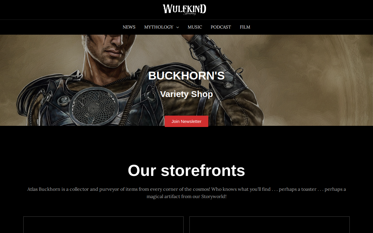 Buckhorn’s Variety Shop website preview