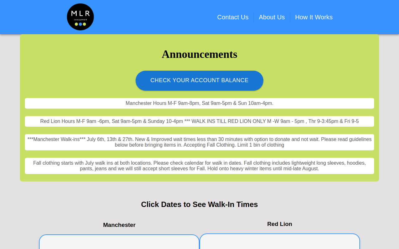 MLR Consignment website preview