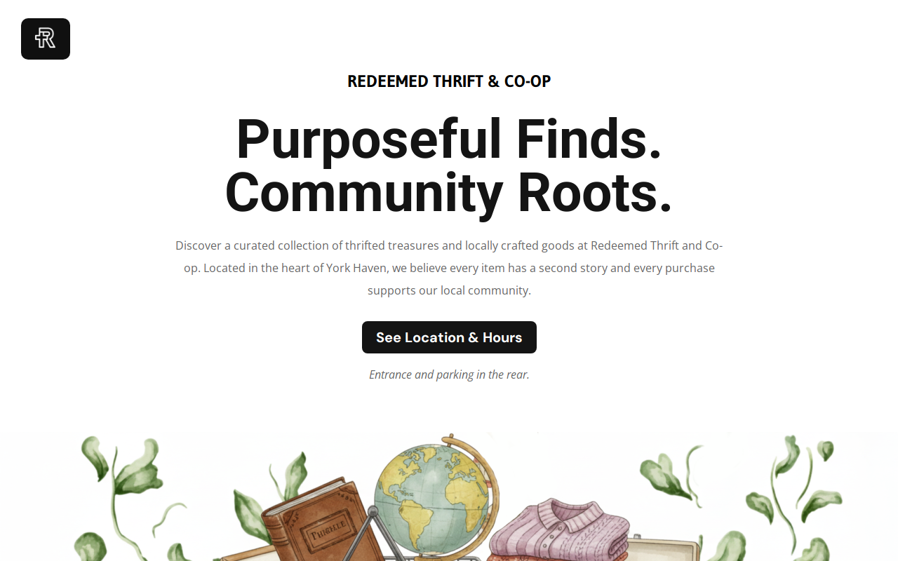 Redeemed Thrift and Co-Op website preview