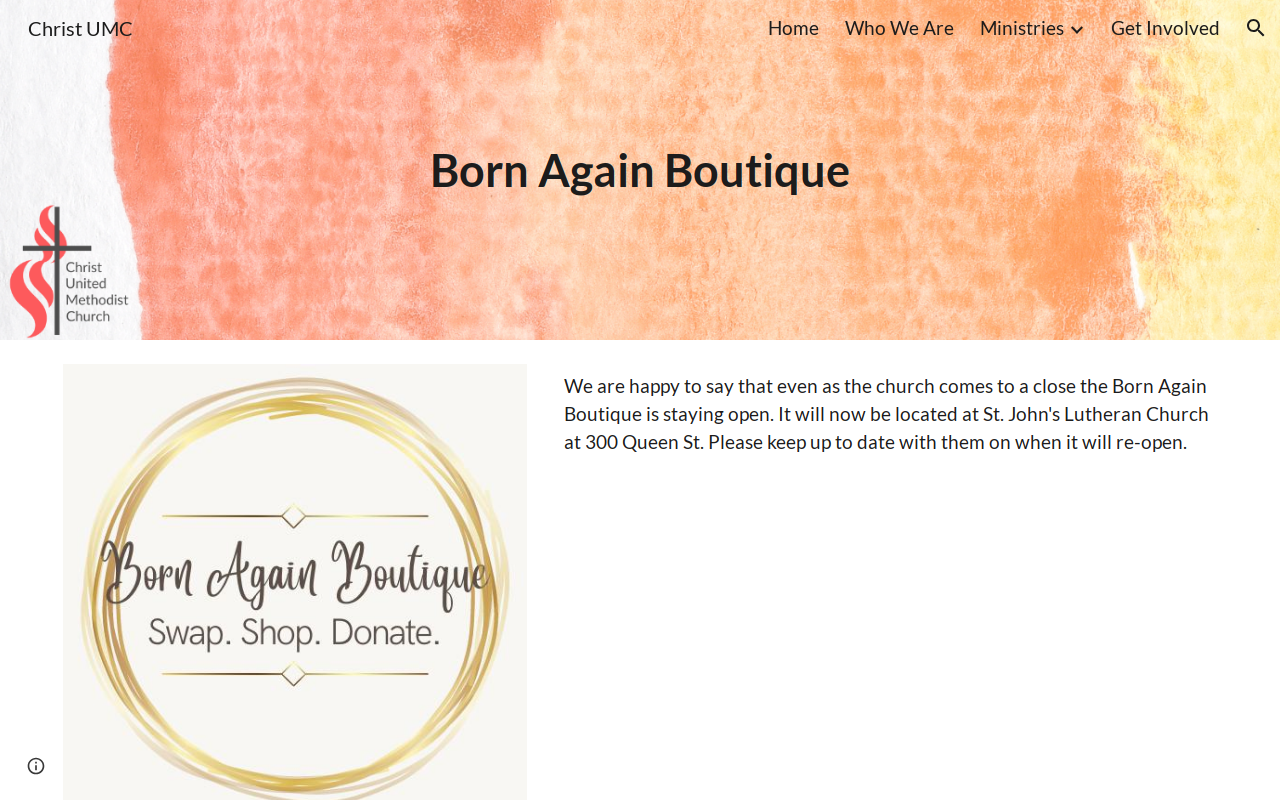 Born Again Boutique website preview