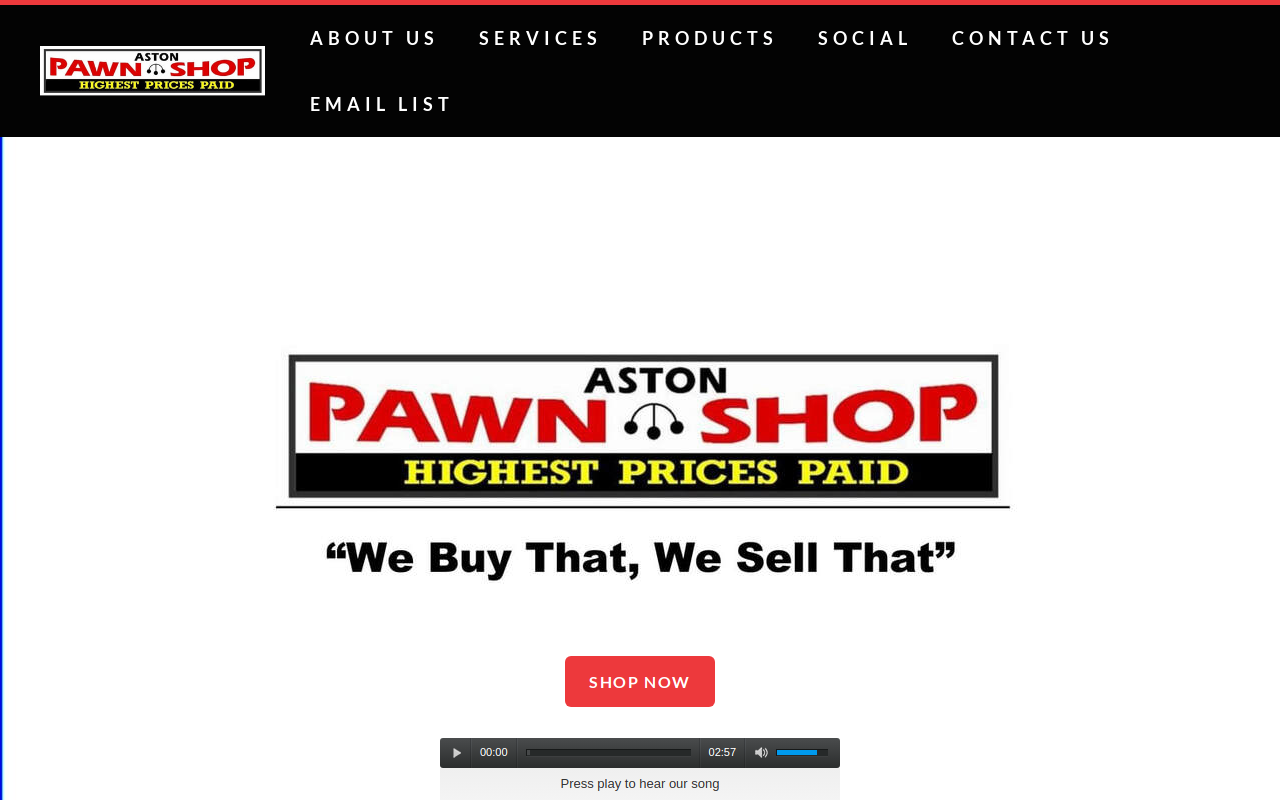 Aston Pawn Shop website preview