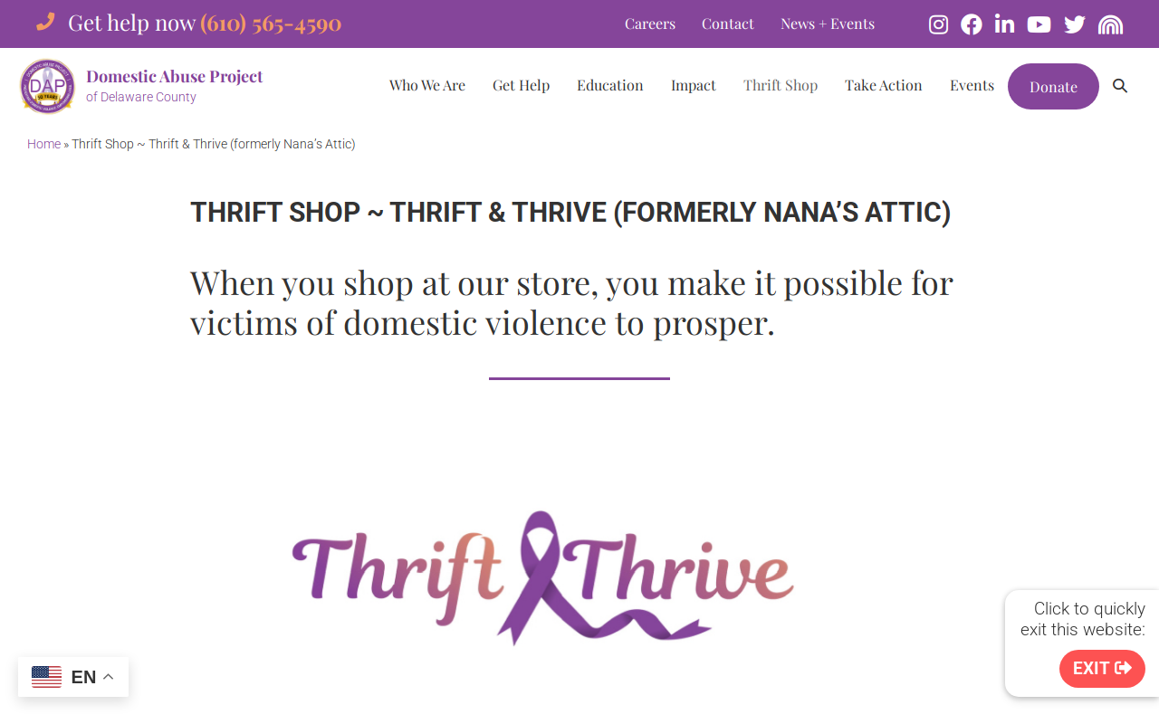 Thrift and Thrive website preview