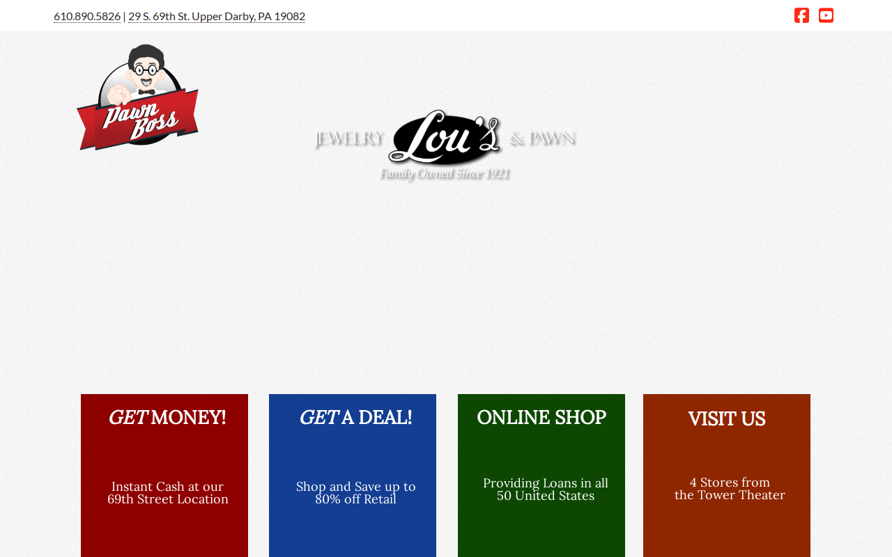 Lou's Jewelry and Pawn website preview