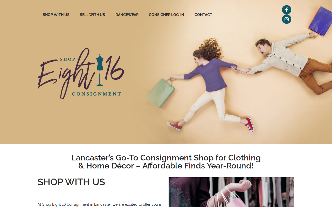 Shop Eight 16 Consignment website preview