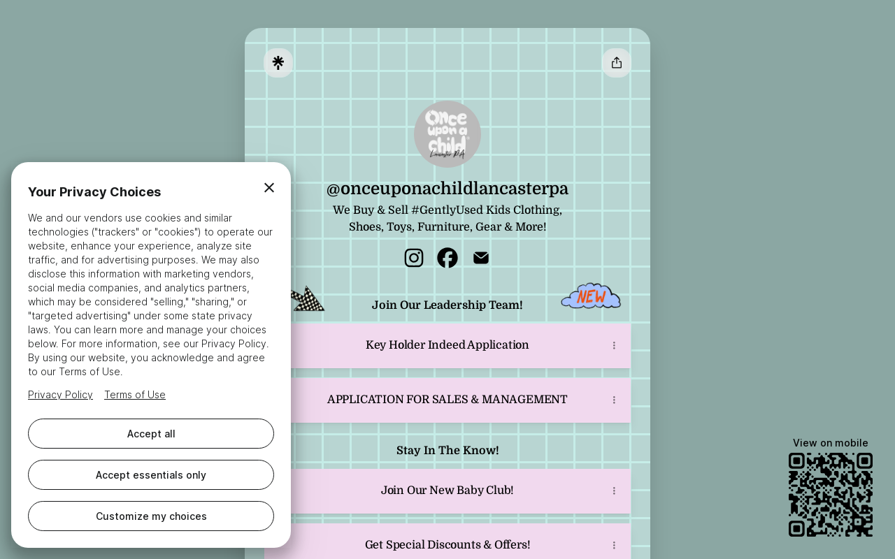 Once Upon A Child Lancaster website preview