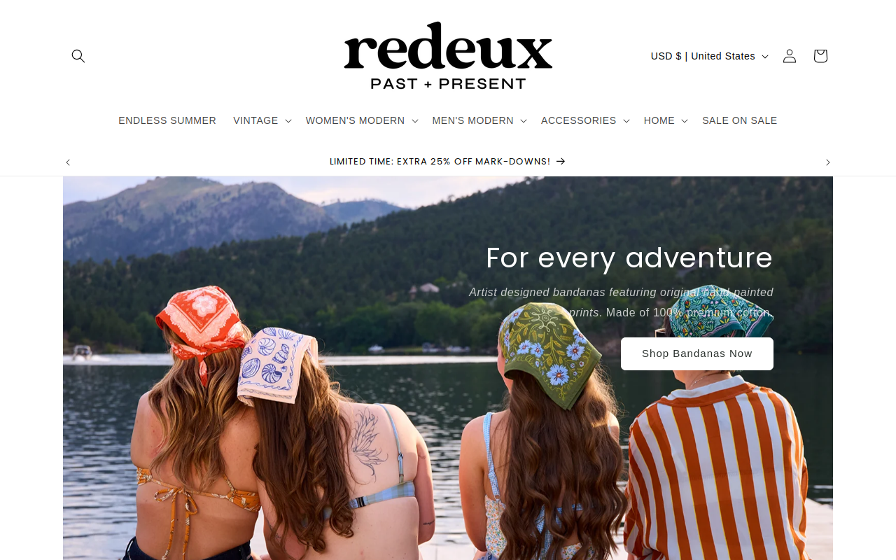 Redeux Vintage website preview