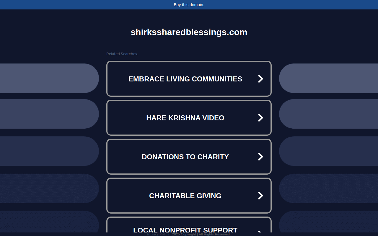 Shirks' Shared Blessings website preview