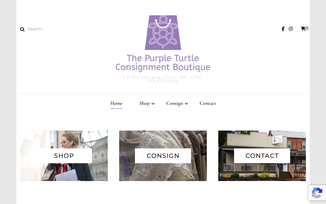Purple Turtle Consignment Boutique website preview