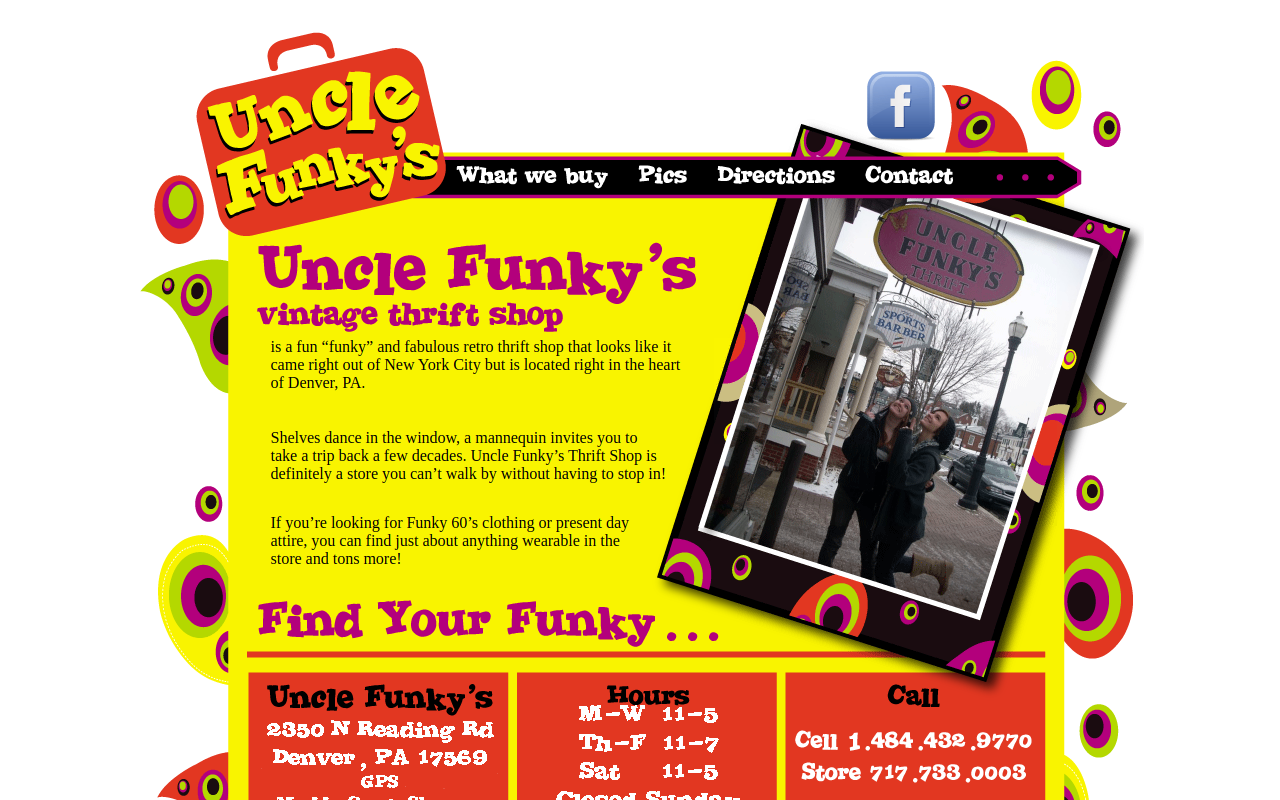 Uncle Funky's Thrift Shop website preview