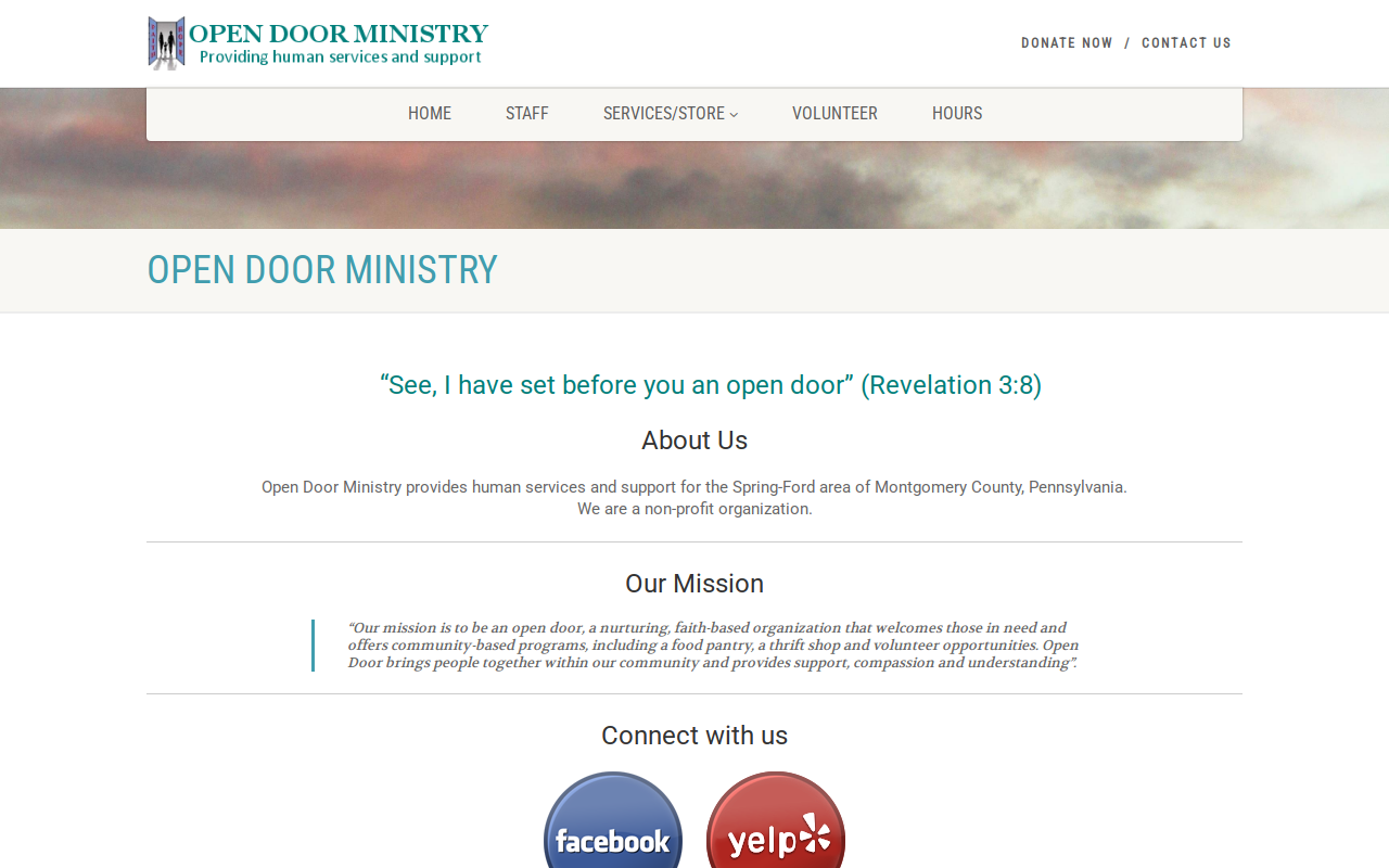 Open Door Ministry website preview