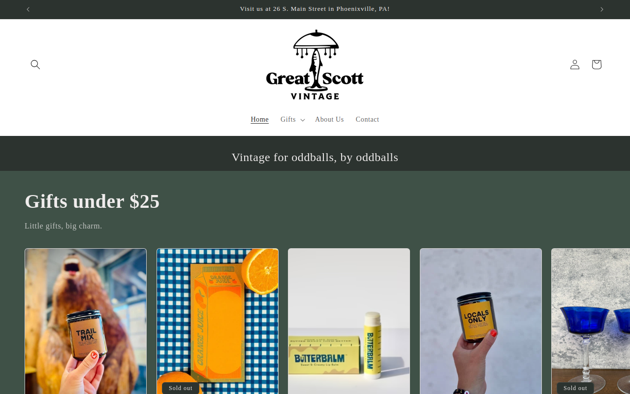 Great Scott Vintage website preview