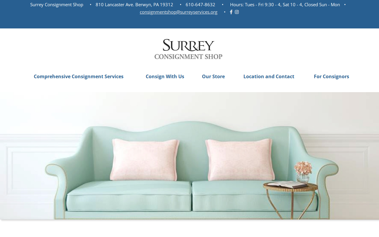 Surrey Consignment Shop website preview