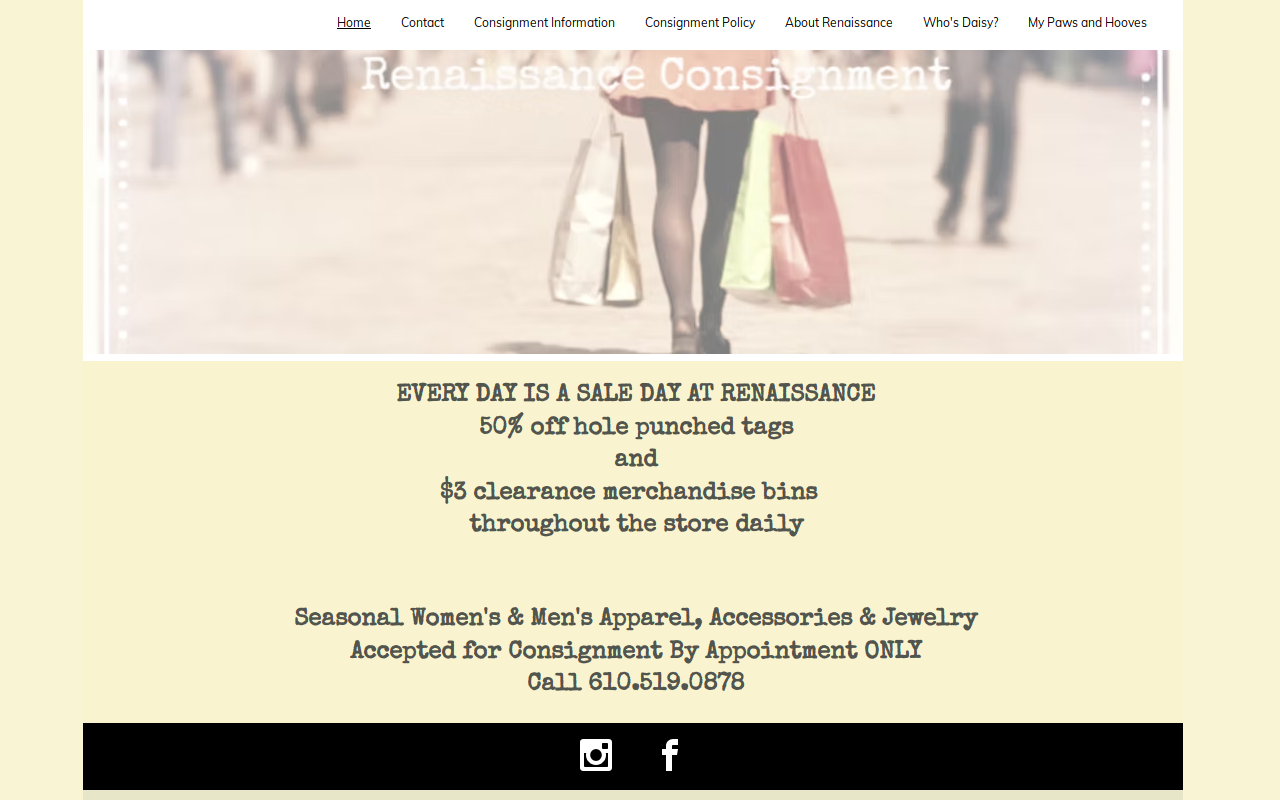 Renaissance Consignment website preview