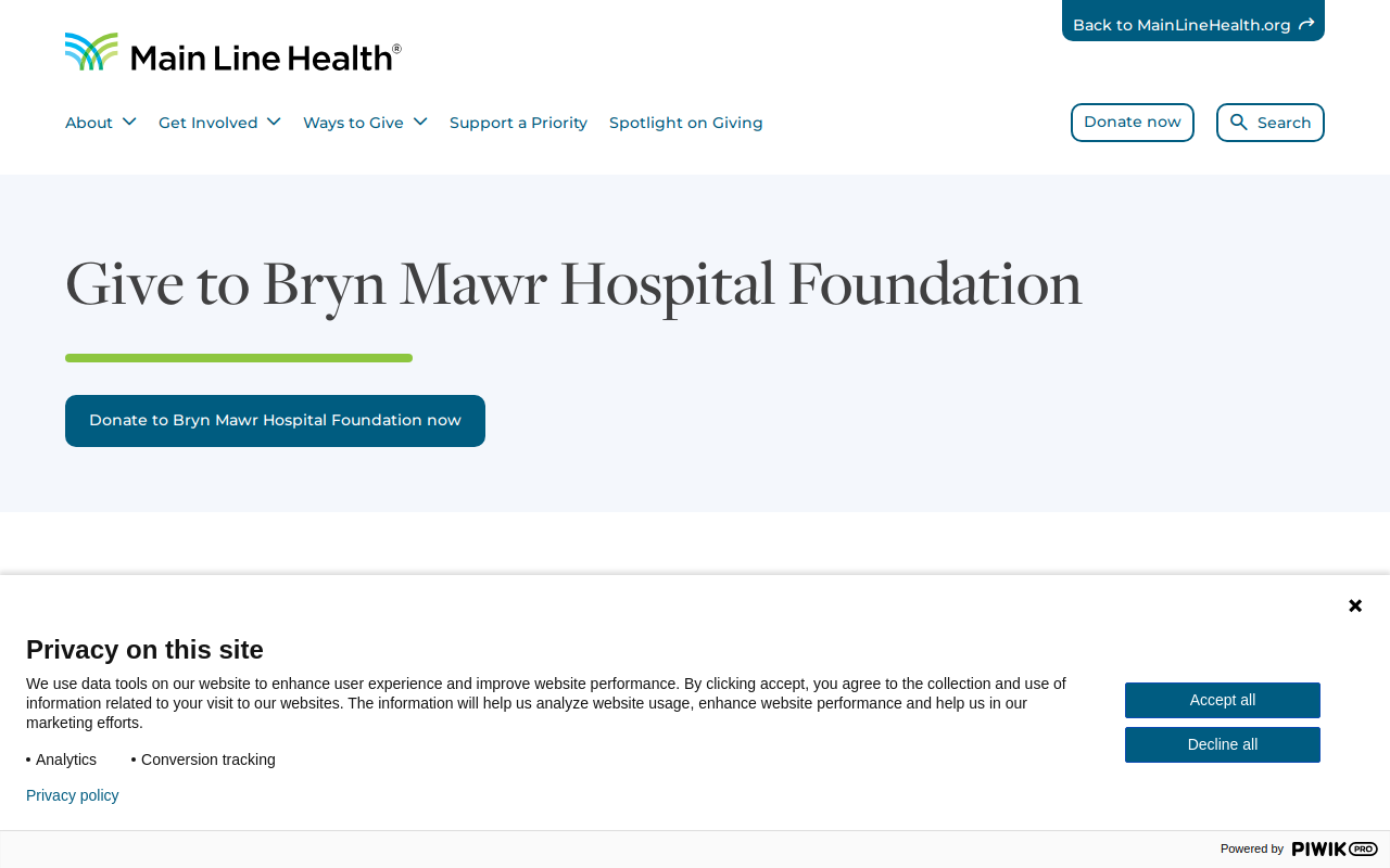 Bryn Mawr Hospital Thrift Shop website preview