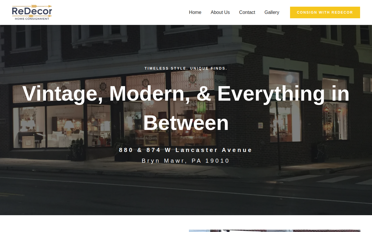 ReDecor Home Consignment website preview