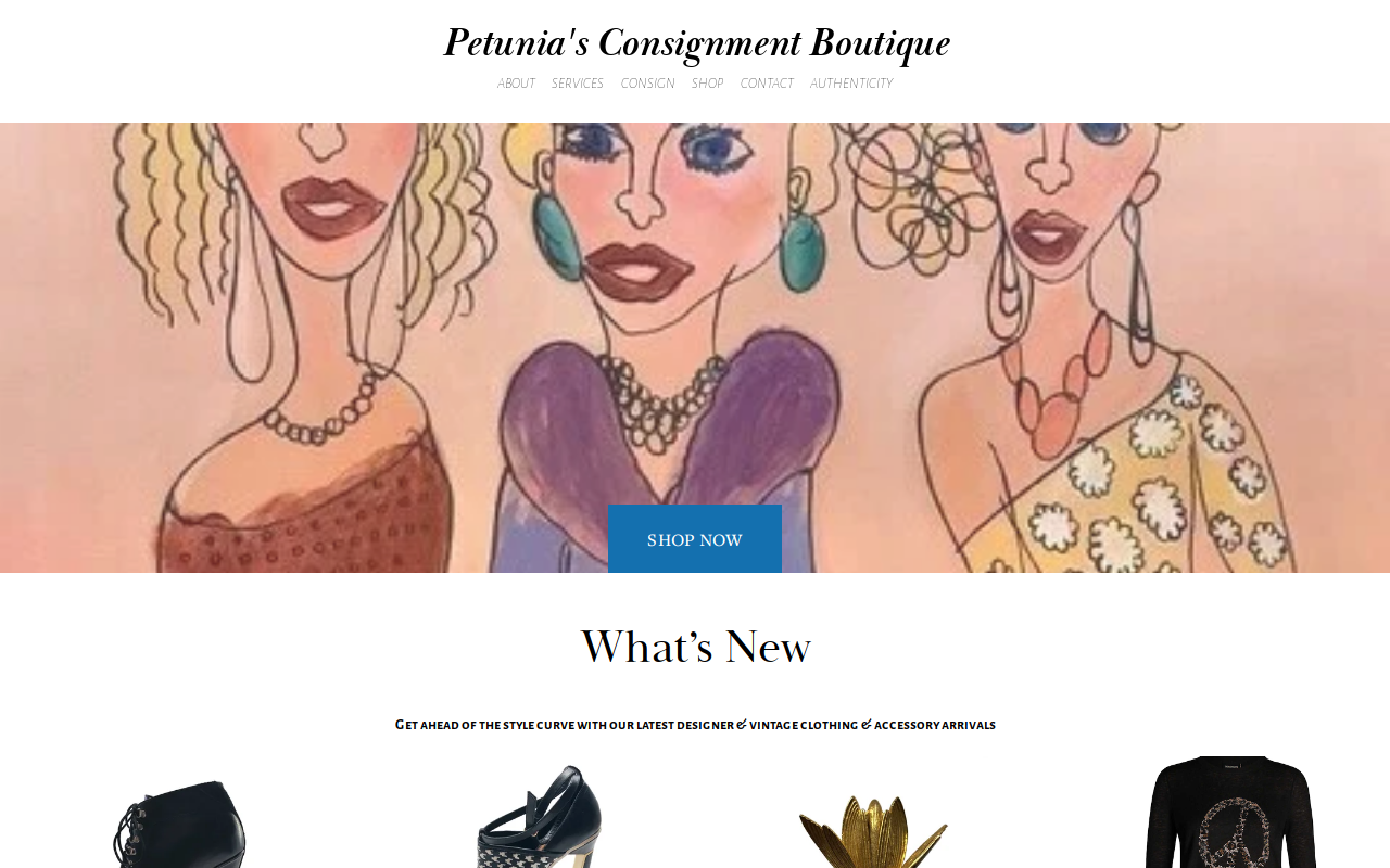 Petunia's Consignment Boutique website preview